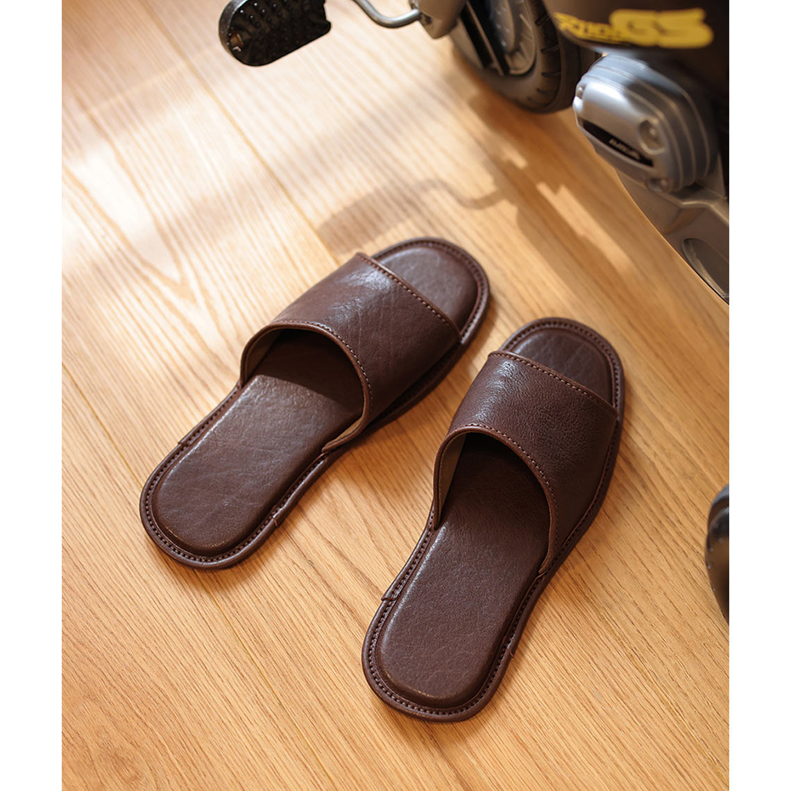Brown Leather Slippers | Genuine Leather Slippers - Wirkin®