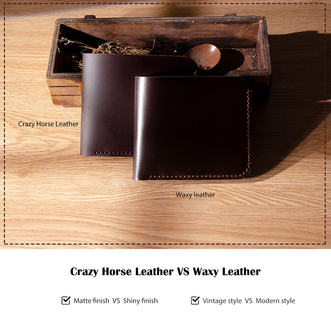 Wirkin® Crazy Horse Leather Men Compact Wallet DIY Kits