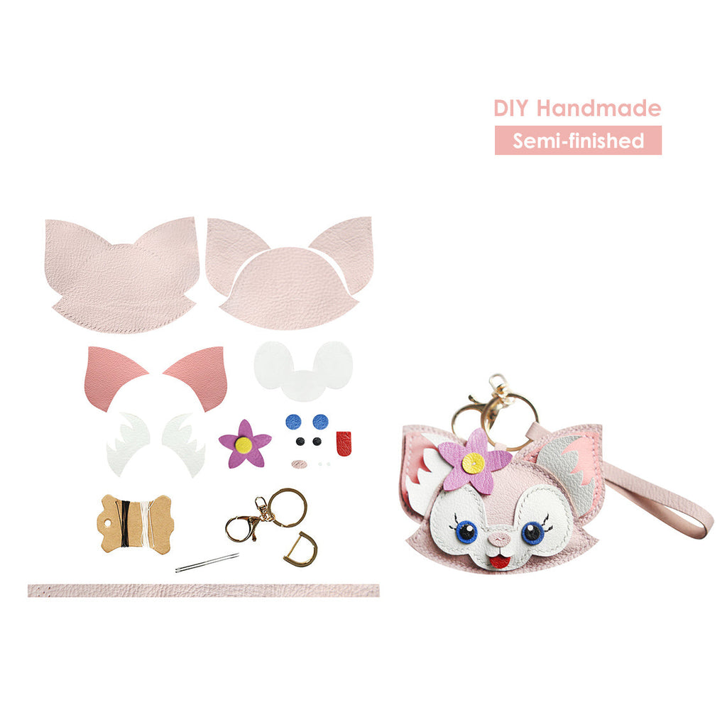 Wirkin™ Leather Duffy & Friends Pink Fox LinaBell Keychain DIY Kit