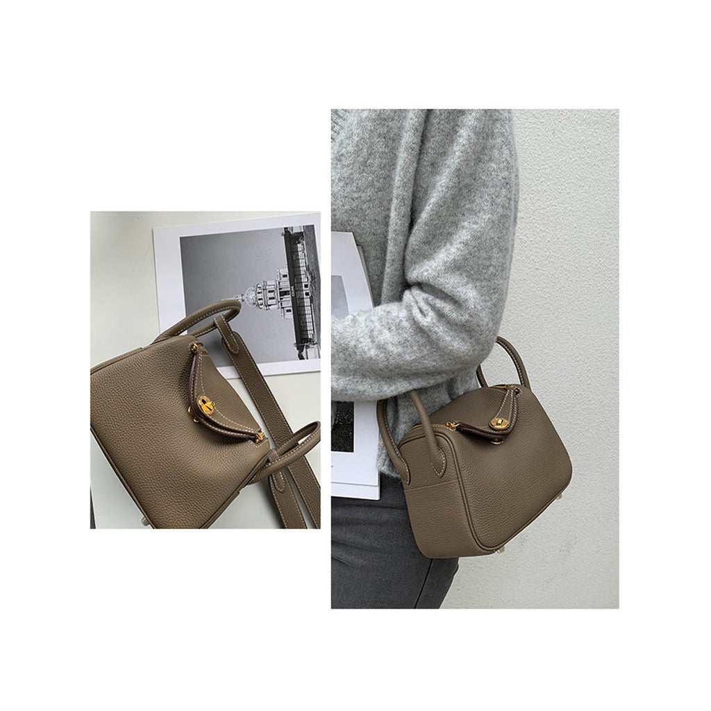 Small Leather Handbag & Purse | Taupe Leather Crossbody Bag - Wirkin™