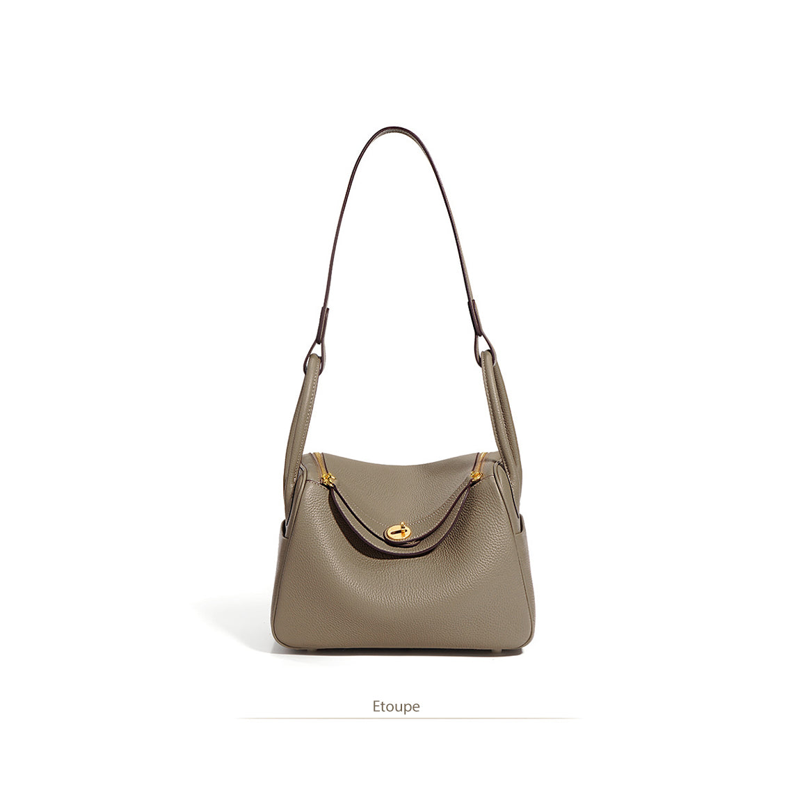 Taupe Leather Handbag | Inspired Leather Lindy Handbag Etoupe - Wirkin™