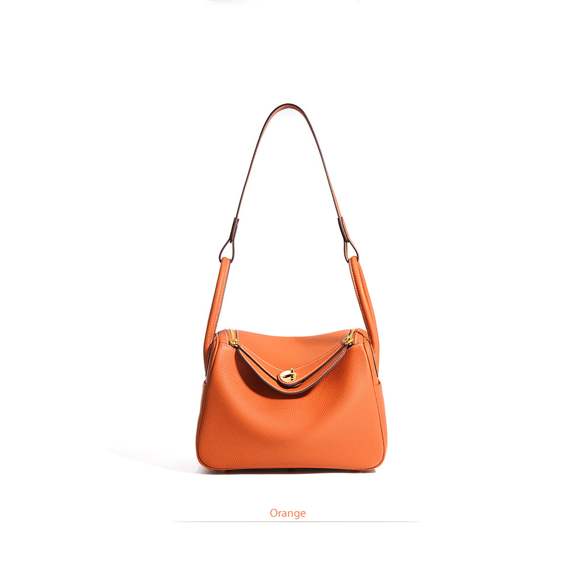 Orange Leather Handbag | Inspired Leather Lindy Handbag in Orange - Wirkin™