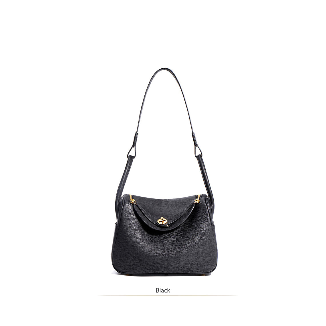 Black Leather Handbag | Inspired Leather Lindy Handbag in Black - Wirkin™