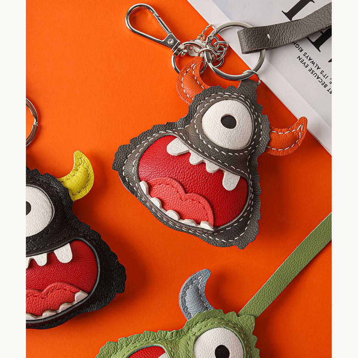 Wirkin® Leather Little Monster Keychain Charm DIY Kit