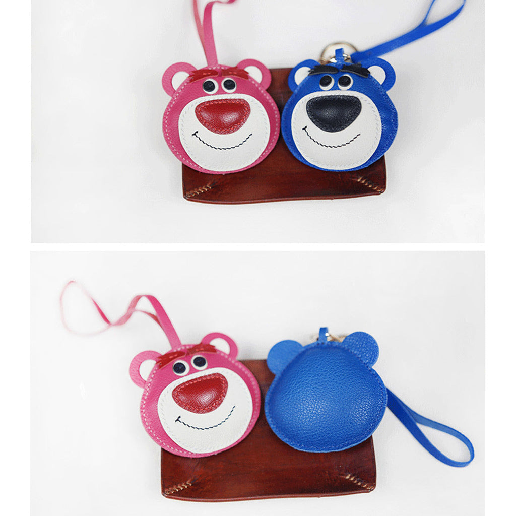 Handmade Leather Pink Bear Bag Charm | Handmade Birthday Gift | DIY Gift Ideas - Wirkin™