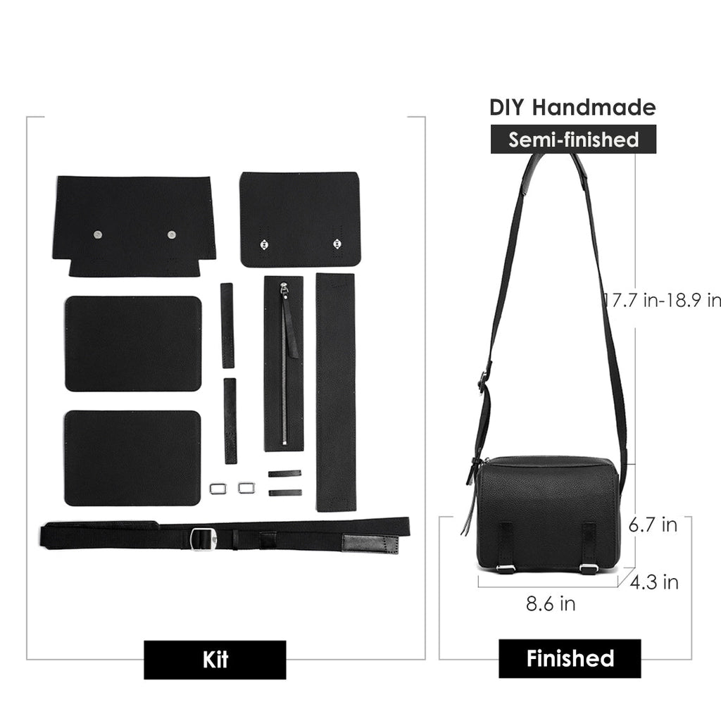 Wirkin® Top Grain Leather Men Mini Messenger Bag DIY Kit
