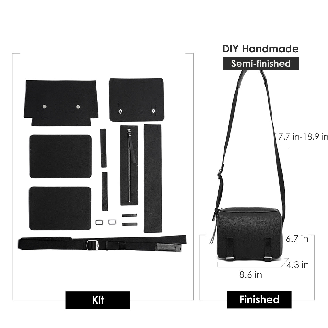 Wirkin® Top Grain Leather Men Mini Messenger Bag DIY Kit