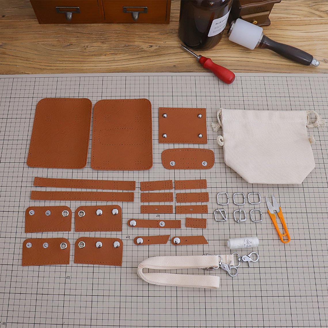 Wirkin™ Vegan Leather Mini Crossbody Messenger Bag DIY Kit | DIY Messenger Bag