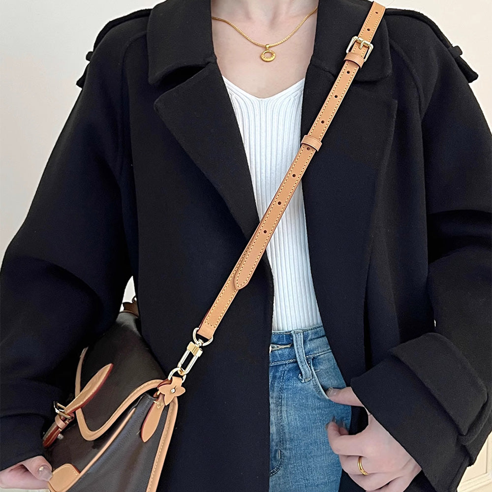 Handcrafted Leather Shoulder Strap for Speedy 20 – Waxed Vachetta Leather Crossbody Strap, Customizable Bag Upgrade