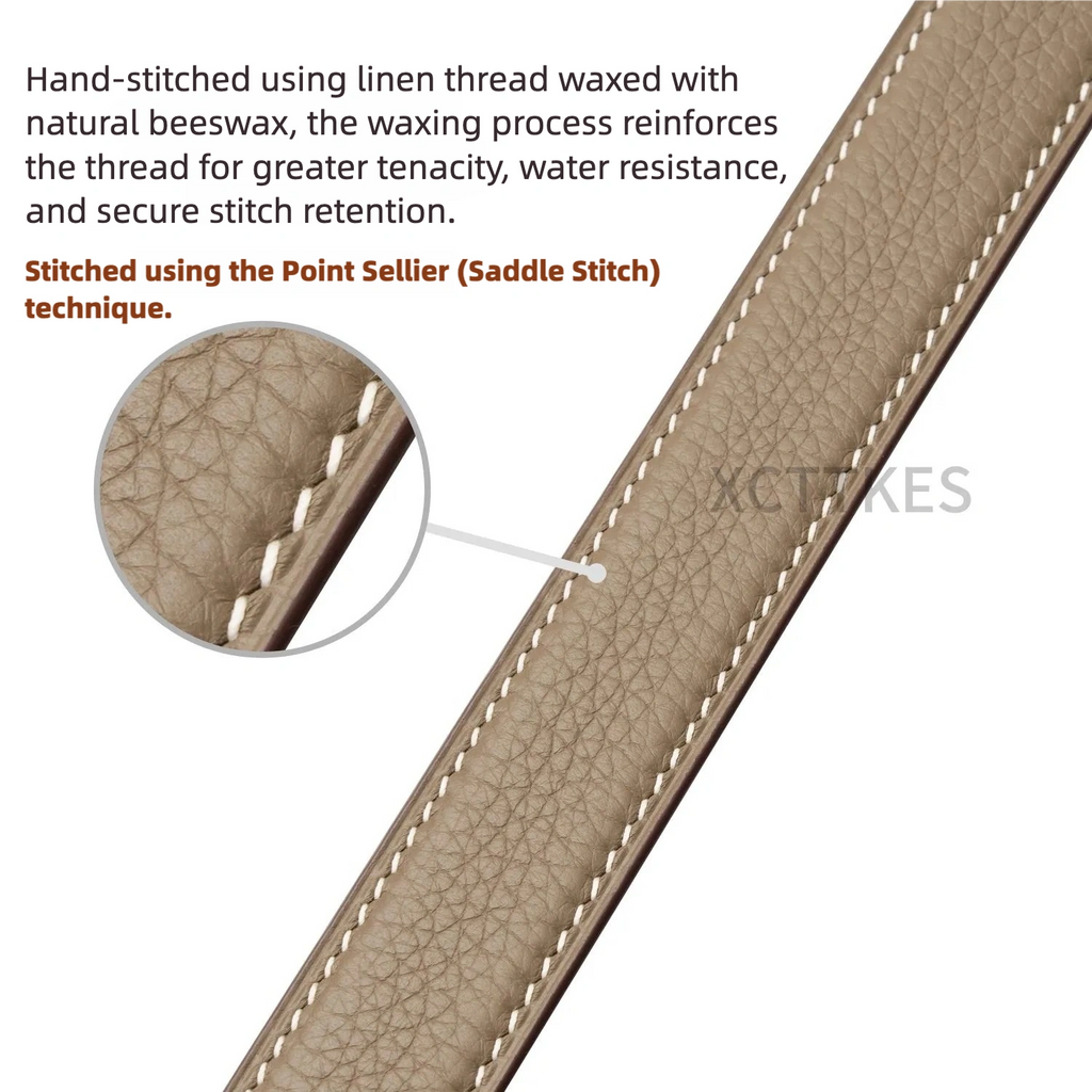 Premium 2.5cm Wide Shoulder Strap for Hermes Picotin, Lindy & Evelyne - Genuine Clemence Leather Replacement Crossbody Belt