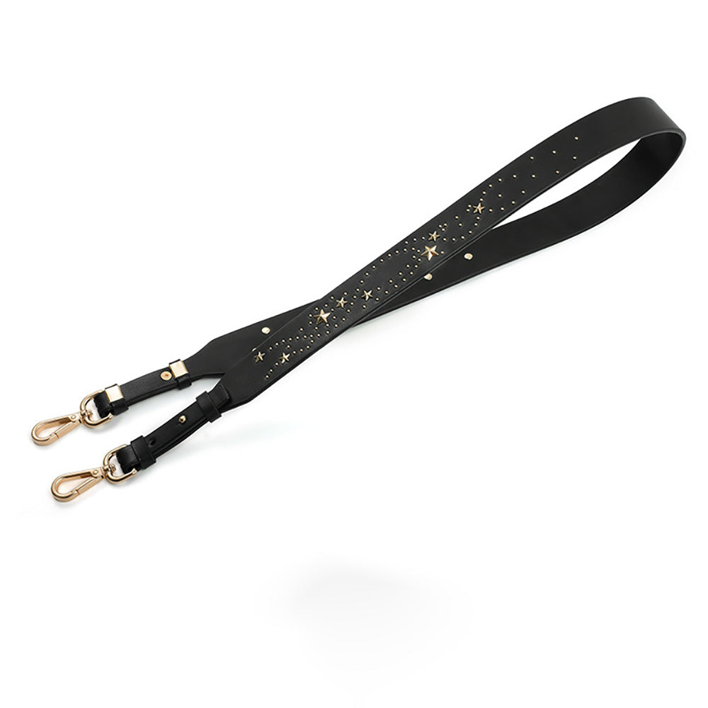 2025 New Collection Genuine Leather Shoulder Strap – Wide Crossbody Strap with Star Design for Bags