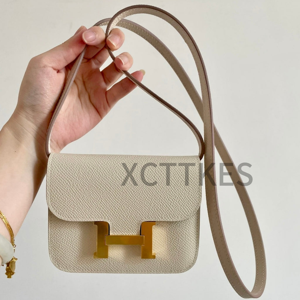 Hermès Style 'Constance/Roulis slim' Multi-Use Strap: Epsom Leather Crossbody/Waist Pouch Bandoulière for Wallet & Card Holder