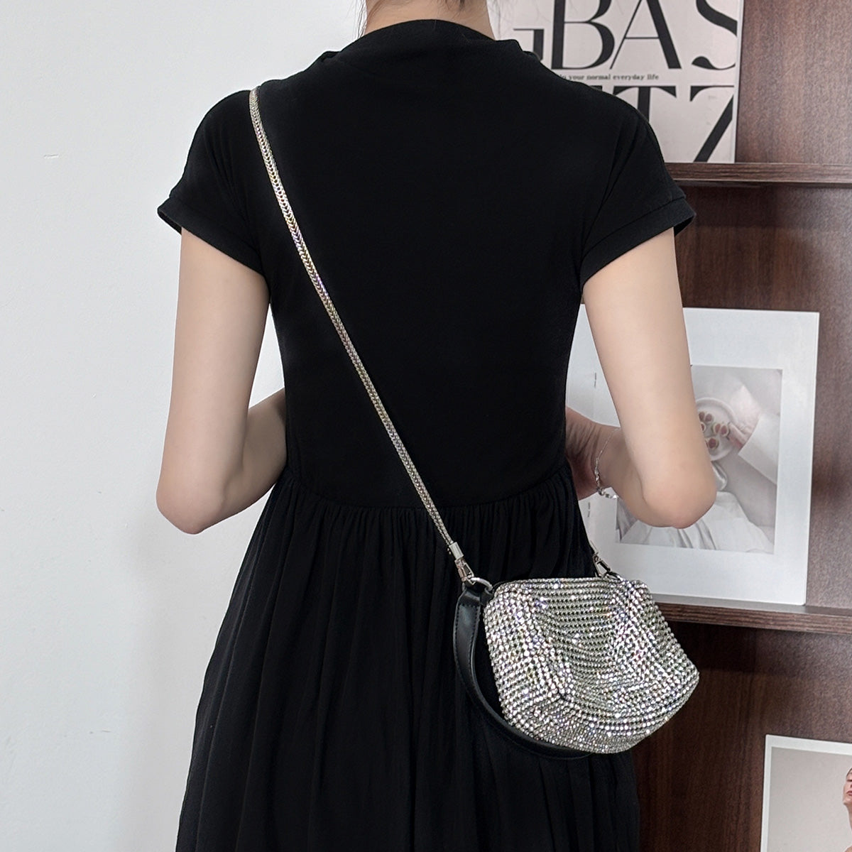 Luxury Alloy Snake Chain Strap for Rhinestone Bag - High-End Crossbody & Shoulder Chain Accessory