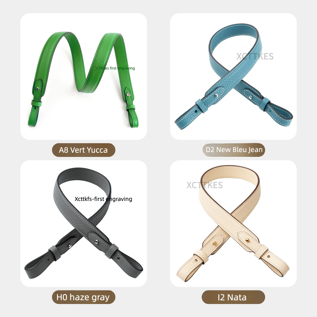 Premium 2.5cm Wide Shoulder Strap for Hermes Picotin, Lindy & Evelyne - Genuine Clemence Leather Replacement Crossbody Belt