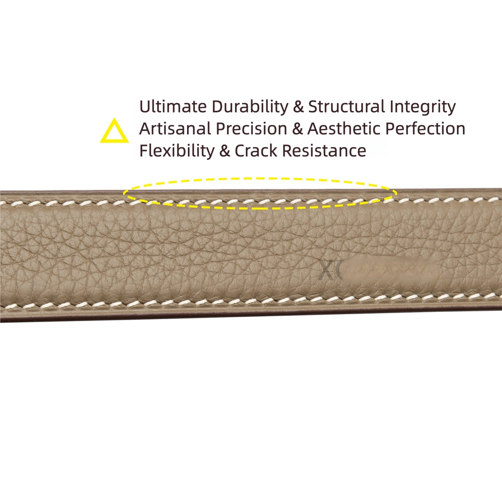 Premium 2.5cm Wide Shoulder Strap for Hermes Picotin, Lindy & Evelyne - Genuine Clemence Leather Replacement Crossbody Belt