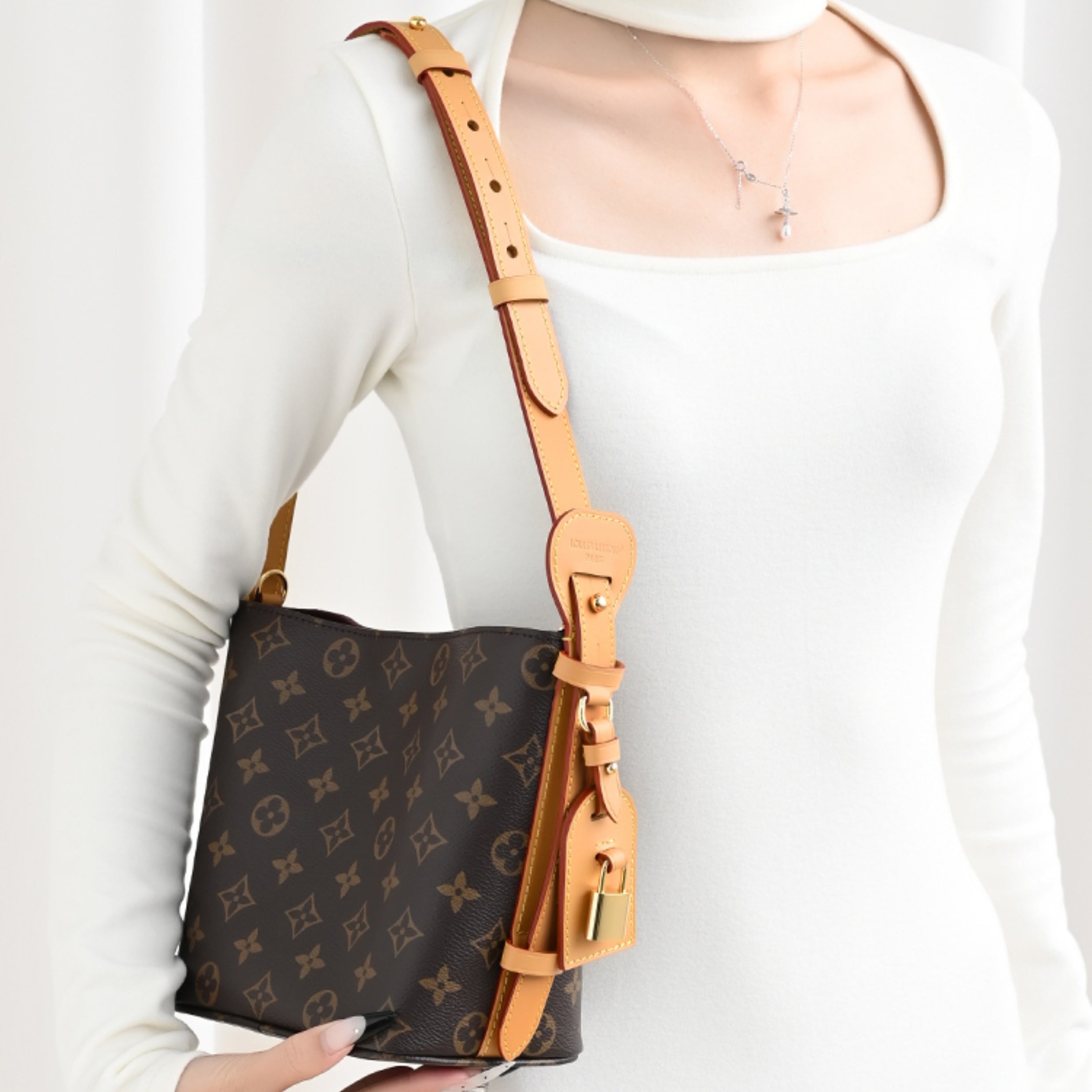 Vachetta Leather Extended Shoulder Strap for All In BB Bags – Wide & Adjustable Replacement Strap Accessory