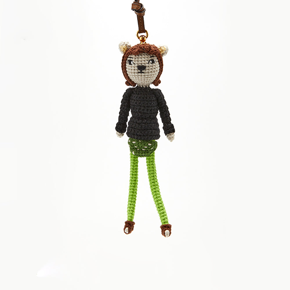 Handmade Knitted Doll Keychain for Luxury Bags – Cute Accessory & Bag Charm
