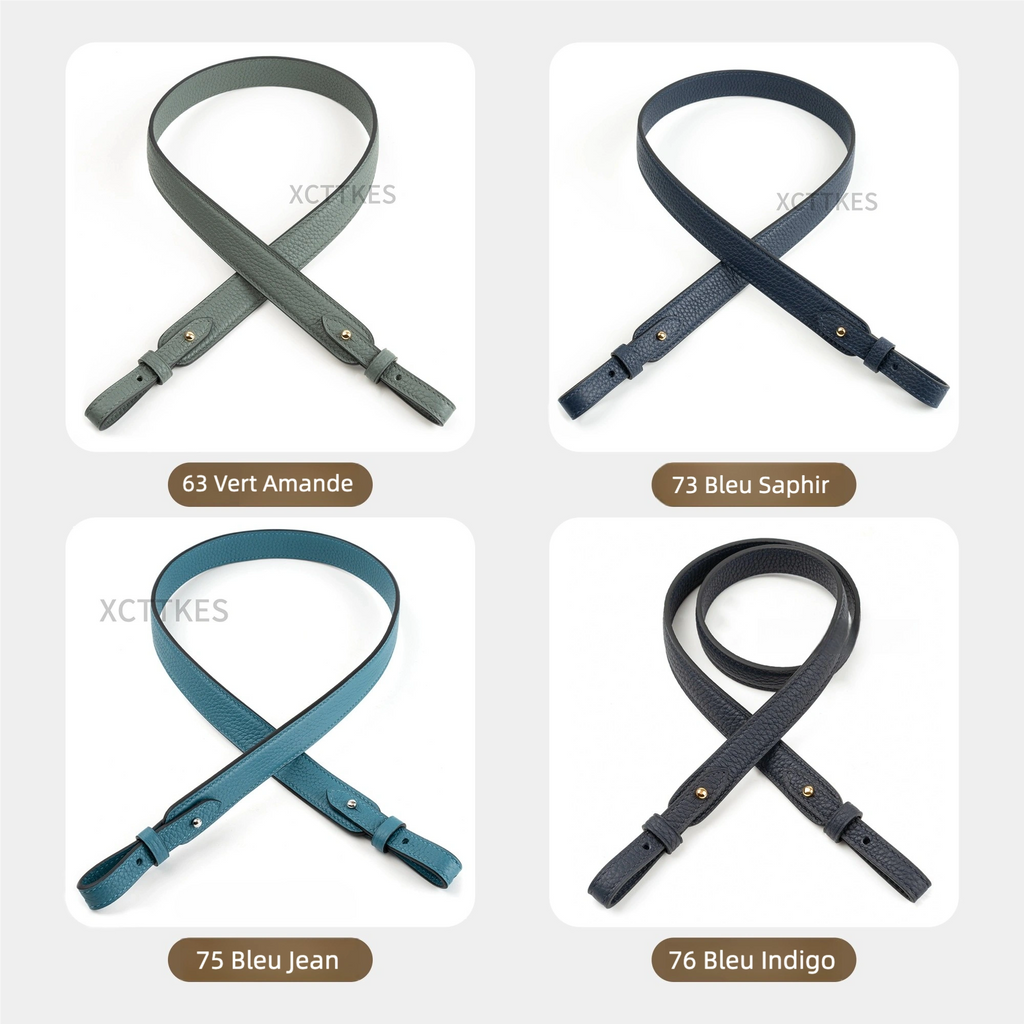 Premium 2.5cm Wide Shoulder Strap for Hermes Picotin, Lindy & Evelyne - Genuine Clemence Leather Replacement Crossbody Belt