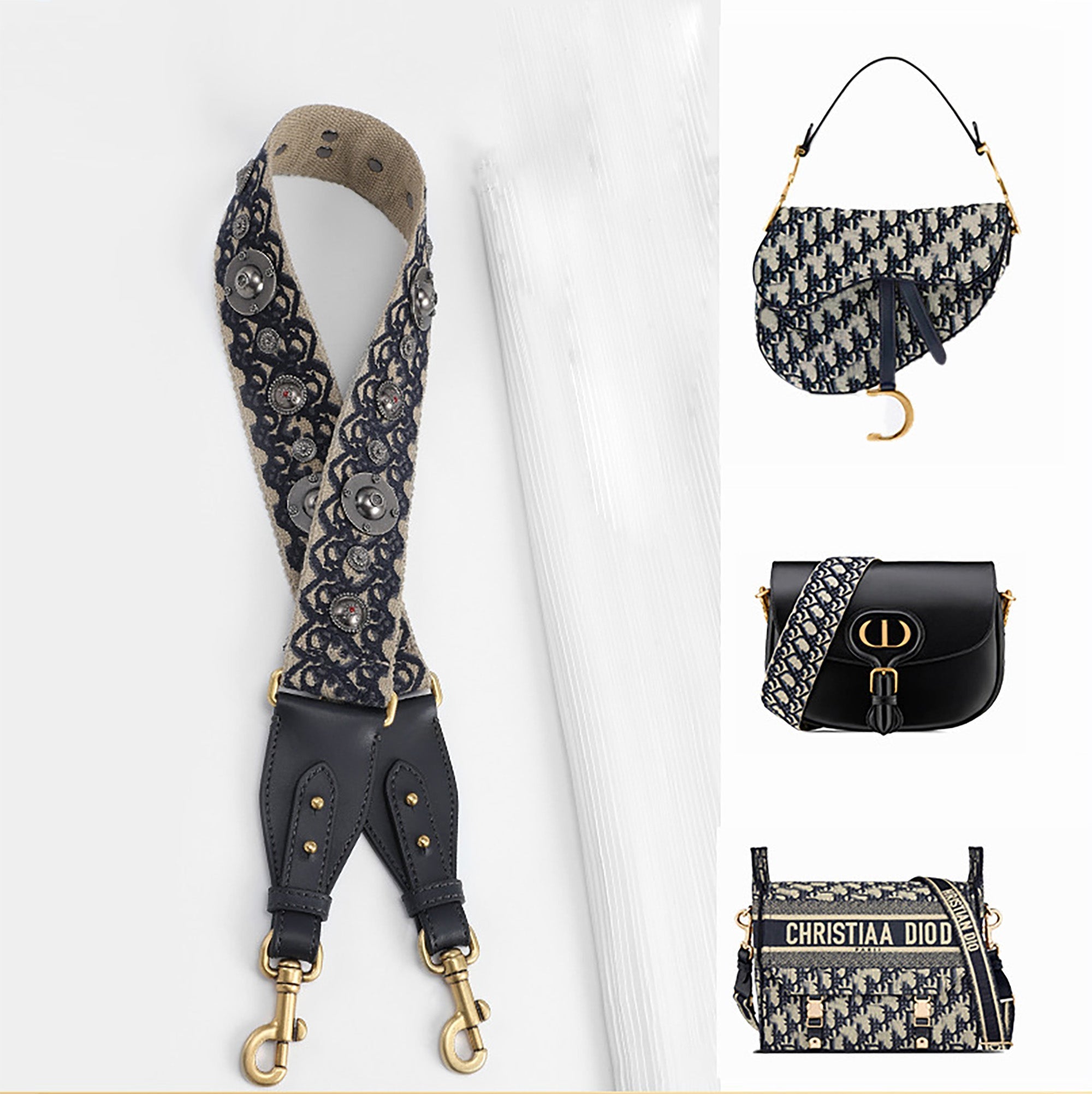 Handcrafted Studded Canvas Shoulder Strap - Embroidered Long Strap for Saddle Bags, ,Cross body bag strap,Guitar strap