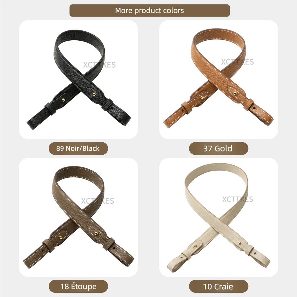 Premium 2.5cm Wide Shoulder Strap for Hermes Picotin, Lindy & Evelyne - Genuine Clemence Leather Replacement Crossbody Belt