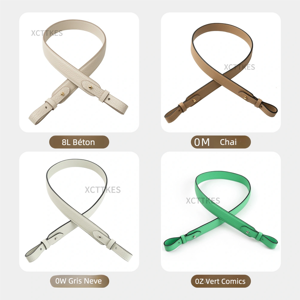 Premium 2.5cm Wide Shoulder Strap for Hermes Picotin, Lindy & Evelyne - Genuine Clemence Leather Replacement Crossbody Belt