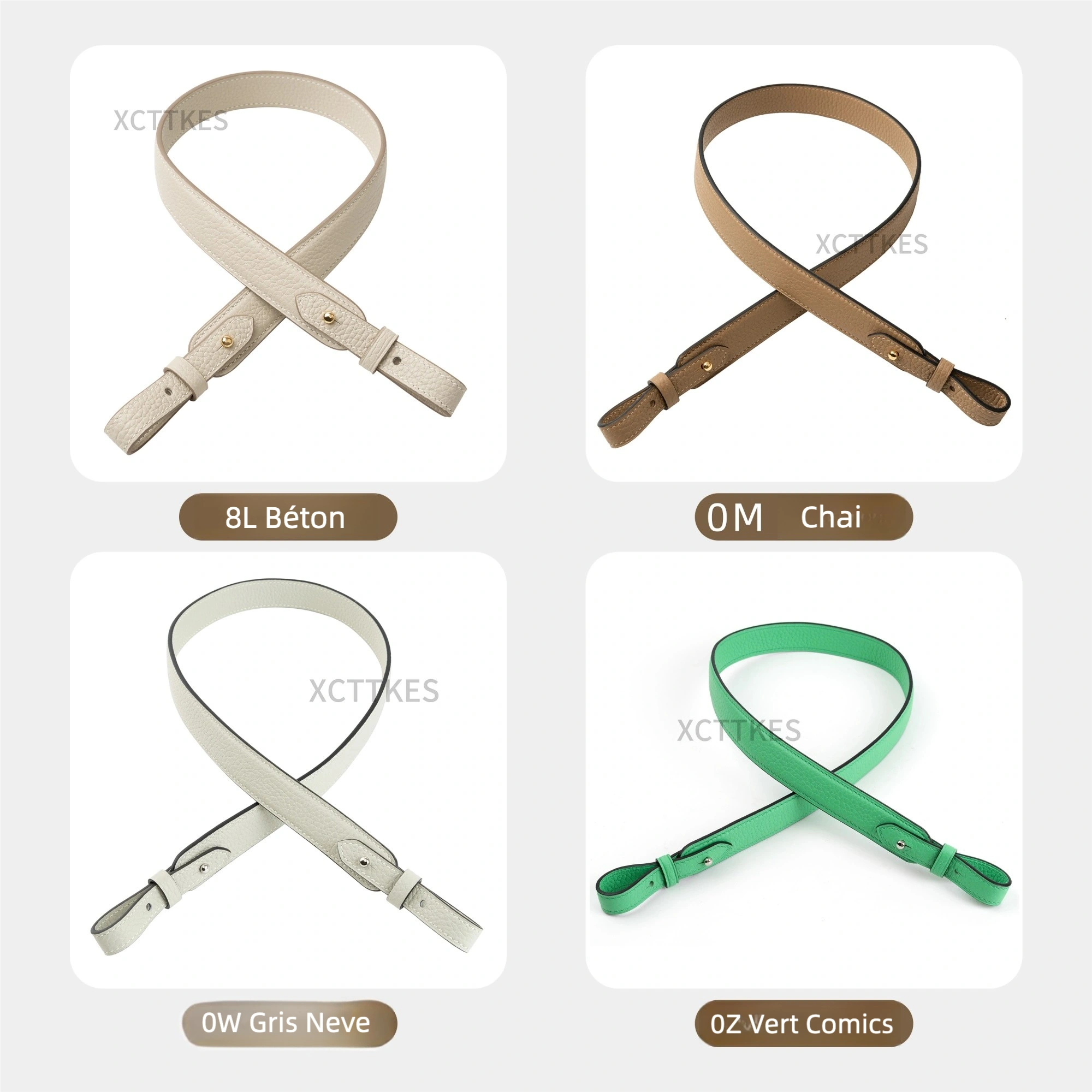 Premium 2.5cm Wide Shoulder Strap for Hermes Picotin, Lindy & Evelyne - Genuine Clemence Leather Replacement Crossbody Belt