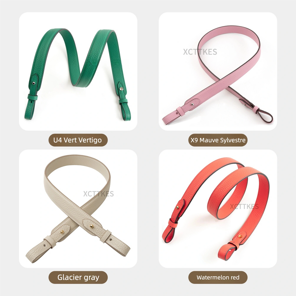 Premium 2.5cm Wide Shoulder Strap for Hermes Picotin, Lindy & Evelyne - Genuine Clemence Leather Replacement Crossbody Belt