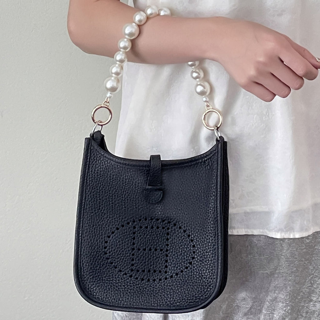 Handcrafted Pearl Bag Chain for Evelyn 16 – 1.8cm Wide Strap, Luxury Handmade Accessory