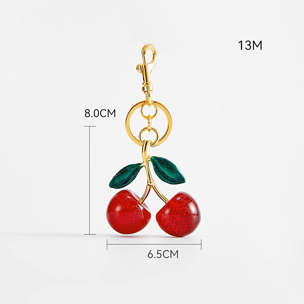Cherry Pendant for Various Women's Bags, Exquisite Cherry Keychain Decoration for Bags,Strawberry-style Bag Pendant