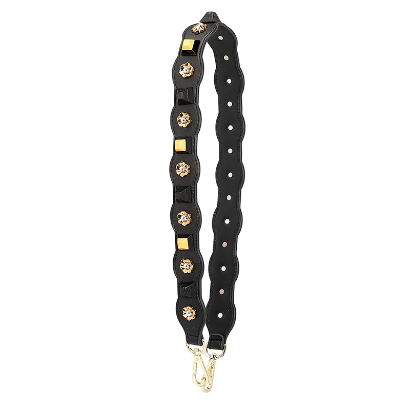 New Genuine Leather Flower Studded Shoulder Strap for Women’s Bags, Wide Crossbody & Shoulder Strap, Single Purchase Accessory
