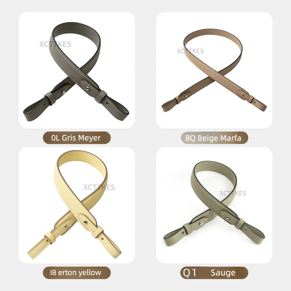 Premium 2.5cm Wide Shoulder Strap for Hermes Picotin, Lindy & Evelyne - Genuine Clemence Leather Replacement Crossbody Belt