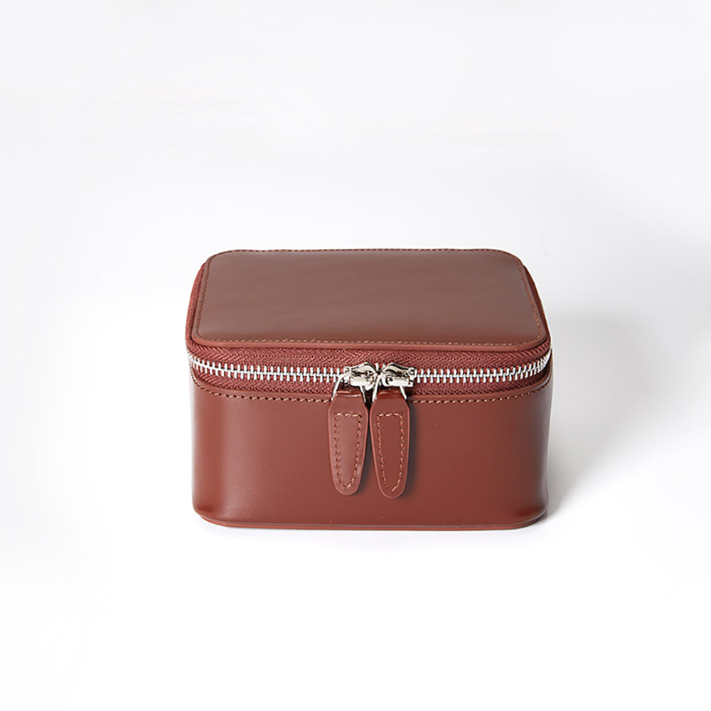 Handcrafted Genuine Leather Jewelry Organizer Box – Large Capacity, Premium Cowhide Storage Case for Rings, Necklaces, and Earrings