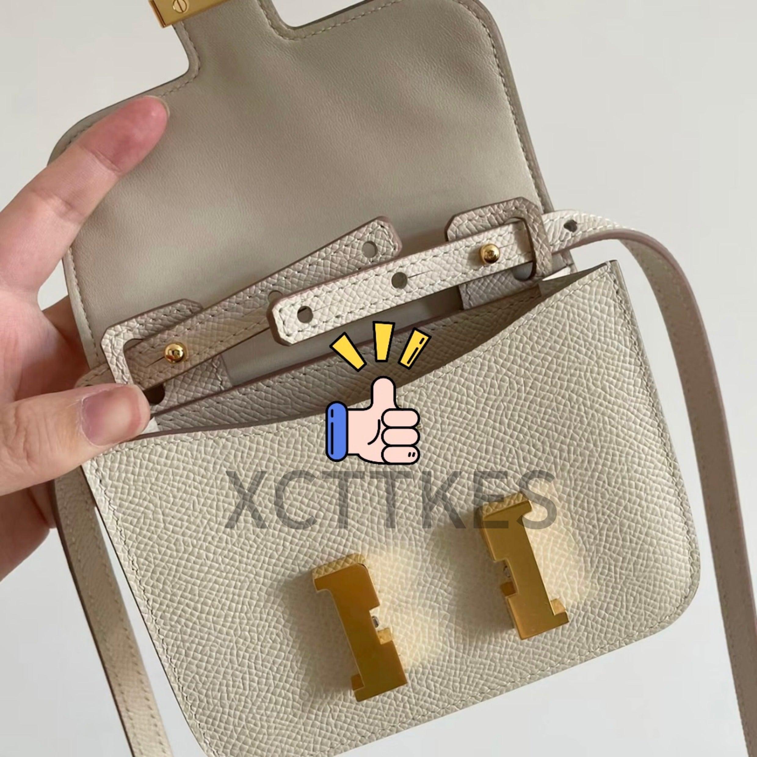 Hermès Style 'Constance/Roulis slim' Multi-Use Strap: Epsom Leather Crossbody/Waist Pouch Bandoulière for Wallet & Card Holder