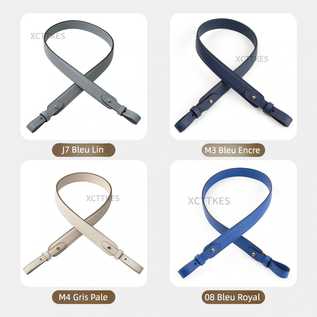 Premium 2.5cm Wide Shoulder Strap for Hermes Picotin, Lindy & Evelyne - Genuine Clemence Leather Replacement Crossbody Belt