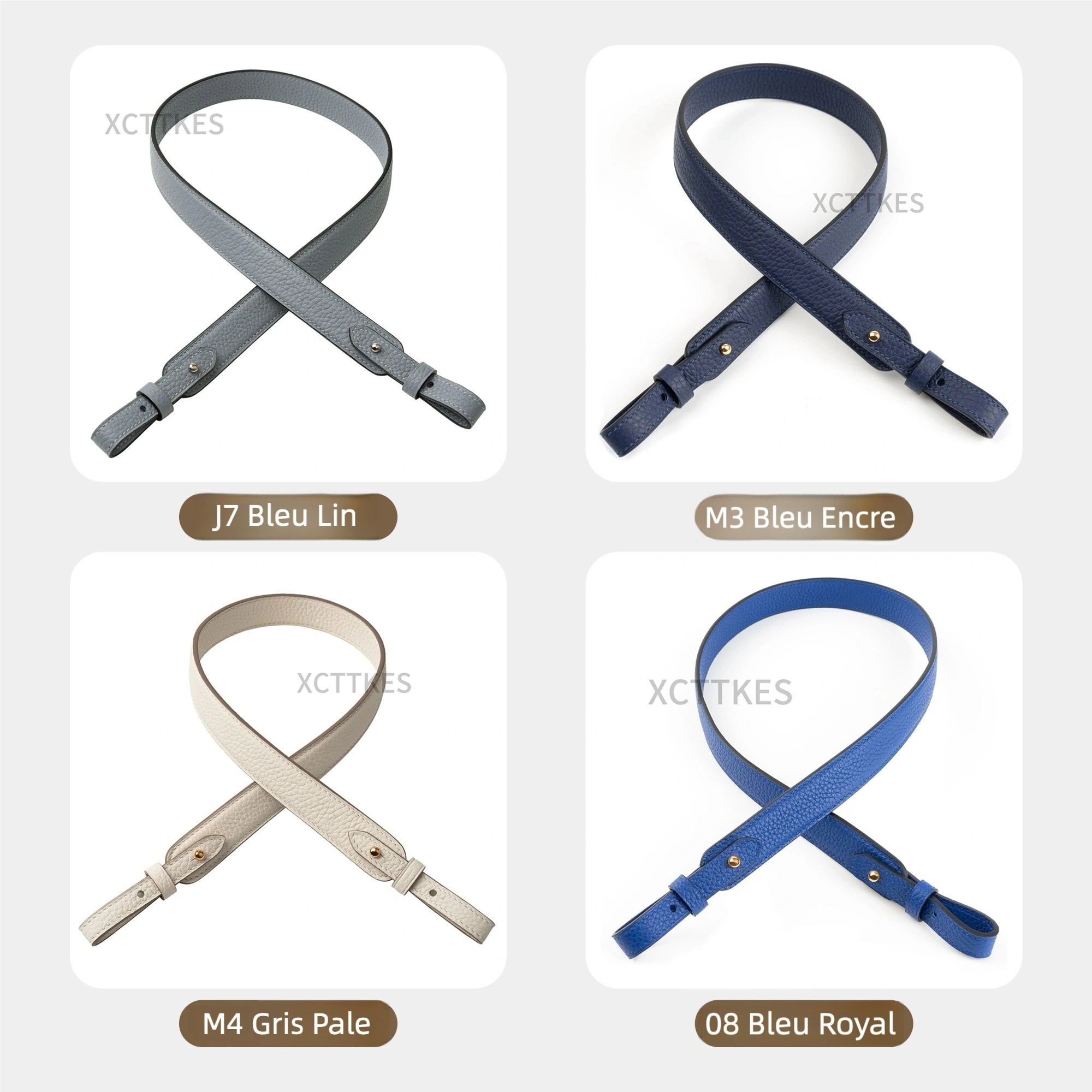 Premium 2.5cm Wide Shoulder Strap for Hermes Picotin, Lindy & Evelyne - Genuine Clemence Leather Replacement Crossbody Belt