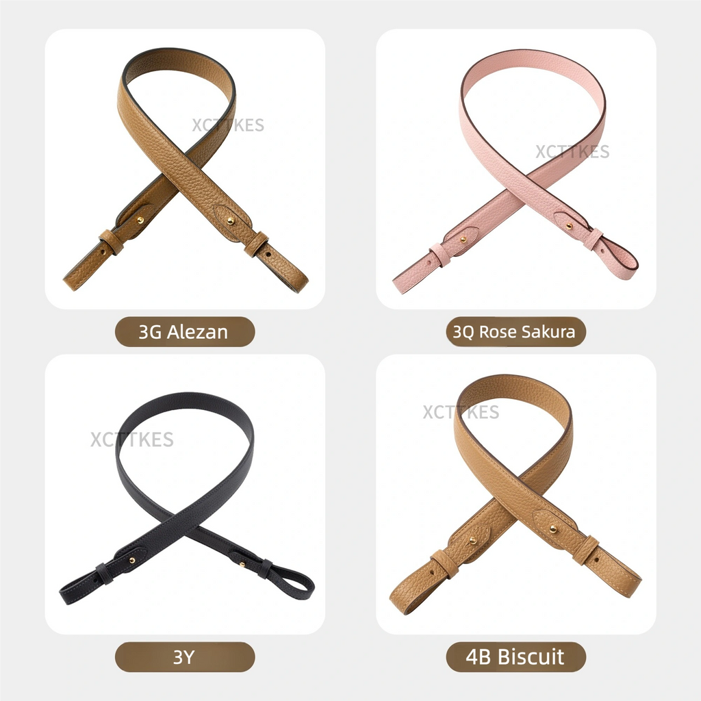 Premium 2.5cm Wide Shoulder Strap for Hermes Picotin, Lindy & Evelyne - Genuine Clemence Leather Replacement Crossbody Belt