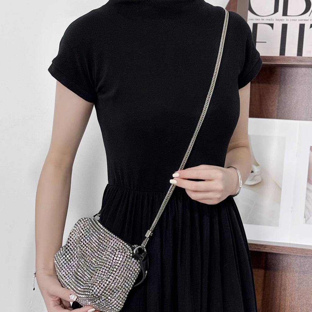 Luxury Alloy Snake Chain Strap for Rhinestone Bag - High-End Crossbody & Shoulder Chain Accessory