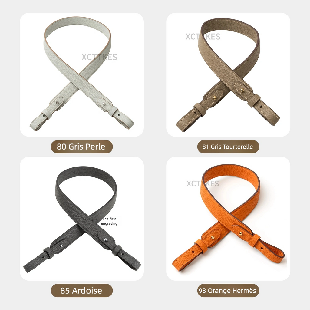 Premium 2.5cm Wide Shoulder Strap for Hermes Picotin, Lindy & Evelyne - Genuine Clemence Leather Replacement Crossbody Belt