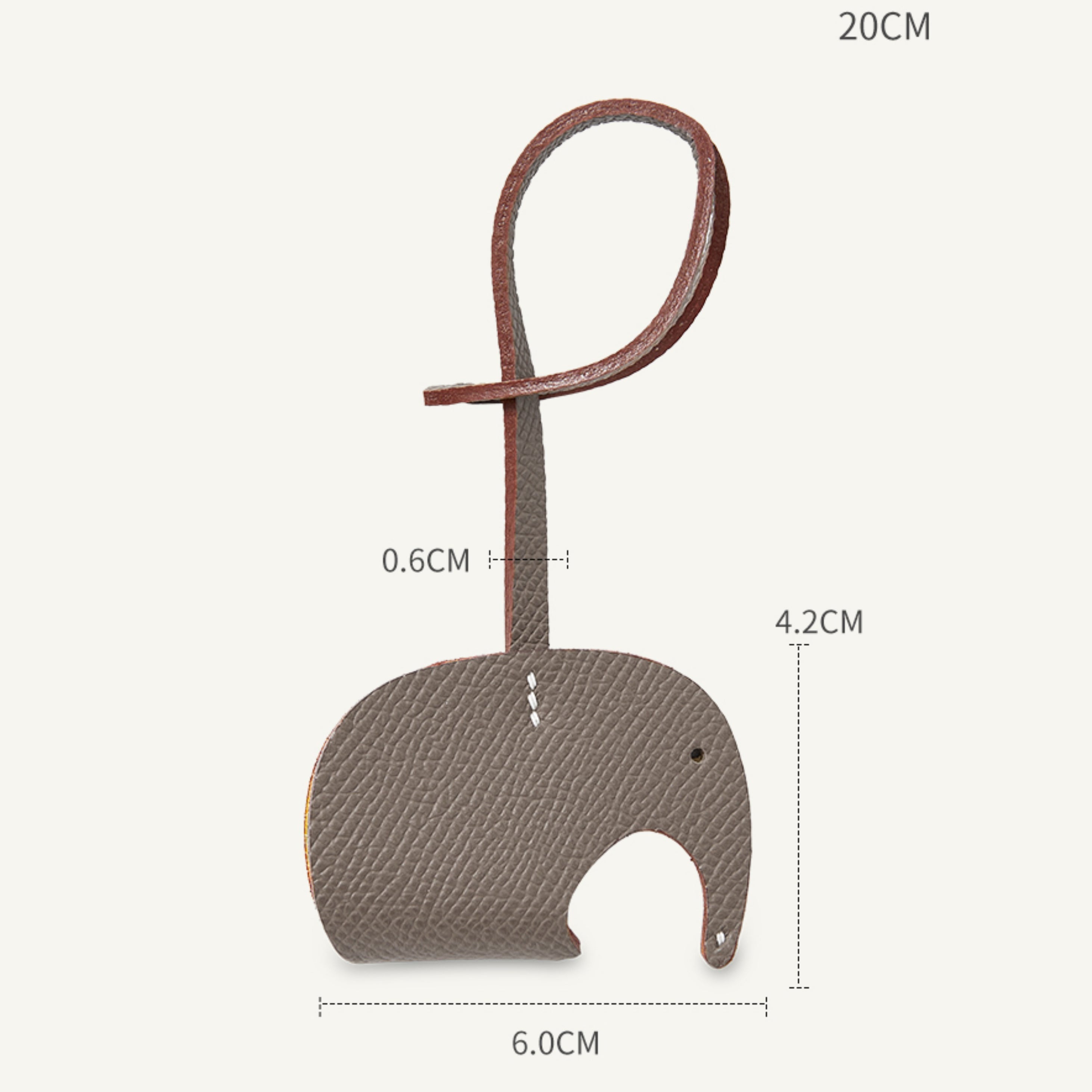 Handcrafted Premium Leather Elephant Keychain Pendant – Versatile & Stylish Bag Accessory
