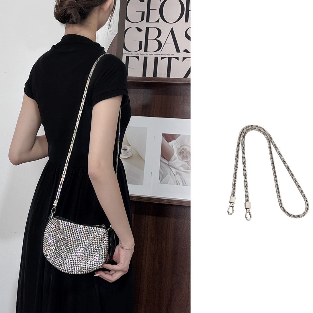Luxury Alloy Snake Chain Strap for Rhinestone Bag - High-End Crossbody & Shoulder Chain Accessory