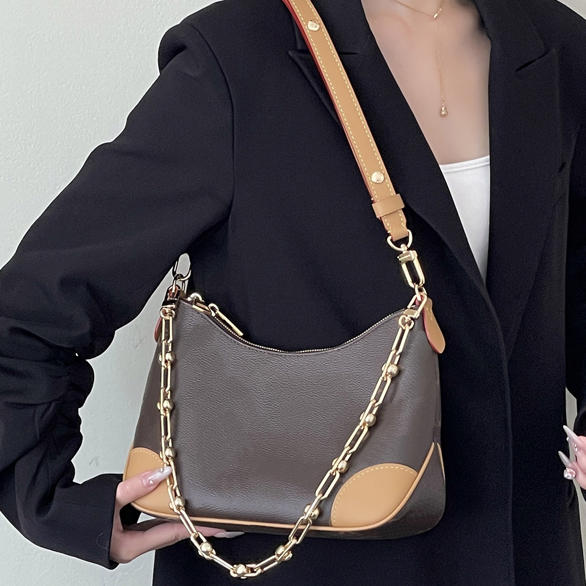 Metallic Chain Shoulder & Crossbody Strap for Women’s Bags, Stylish Bag Accessories