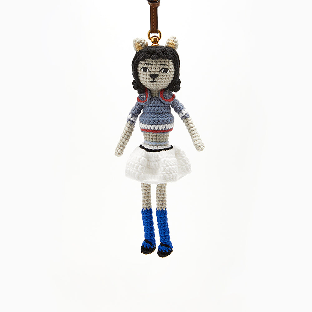 Handmade Knitted Doll Keychain for Luxury Bags – Cute Accessory & Bag Charm