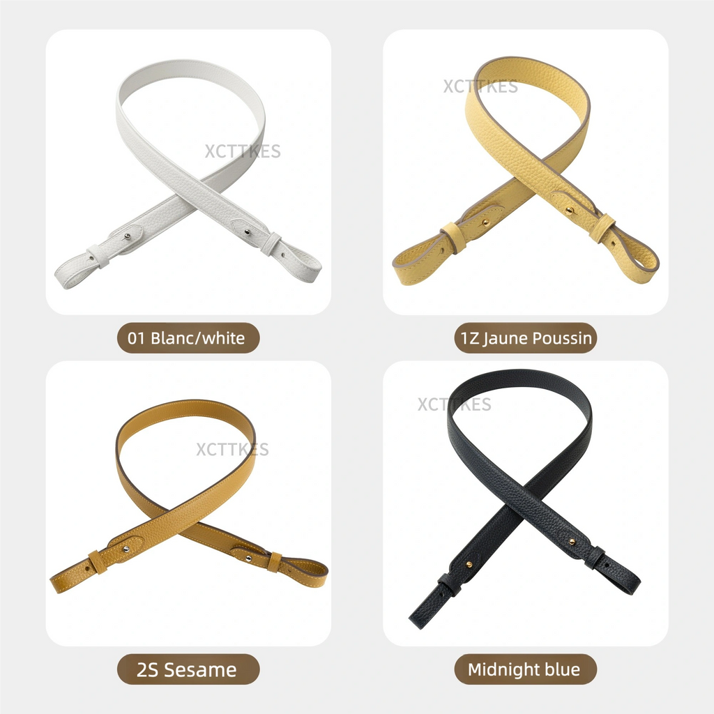Premium 2.5cm Wide Shoulder Strap for Hermes Picotin, Lindy & Evelyne - Genuine Clemence Leather Replacement Crossbody Belt