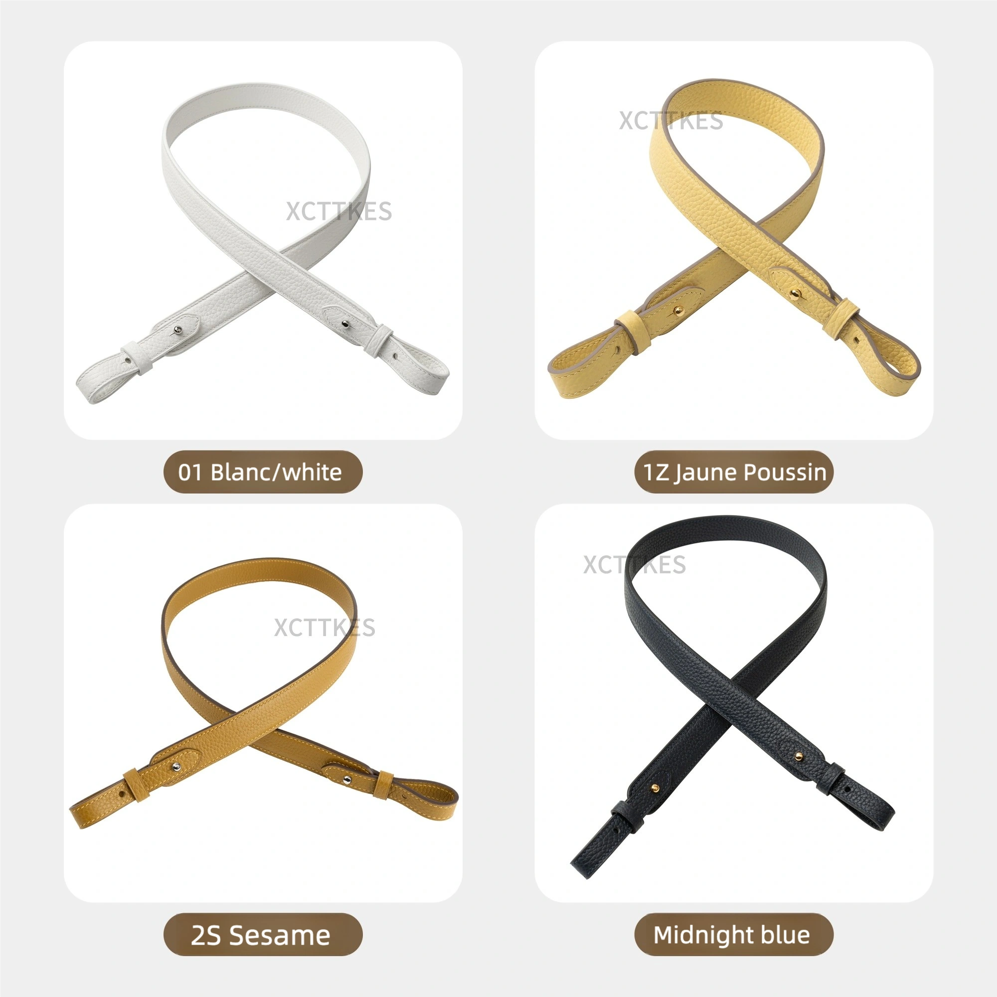 Premium 2.5cm Wide Shoulder Strap for Hermes Picotin, Lindy & Evelyne - Genuine Clemence Leather Replacement Crossbody Belt