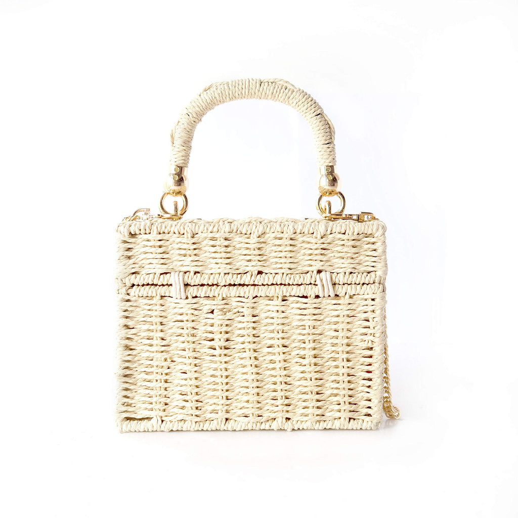 Women’s Handmade Straw Woven Beach Top Handle Bucket Bags image 14
