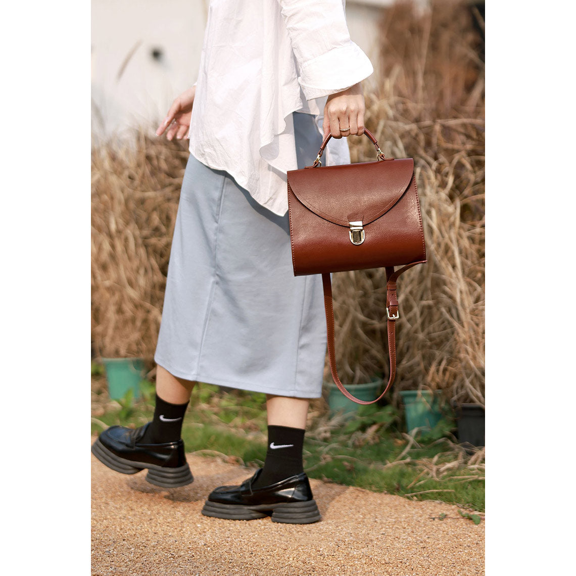 Leather Crossbody Top Handle Bag | DIY Handmade Leather Bag for Women Home DIY Project - Wirkin™