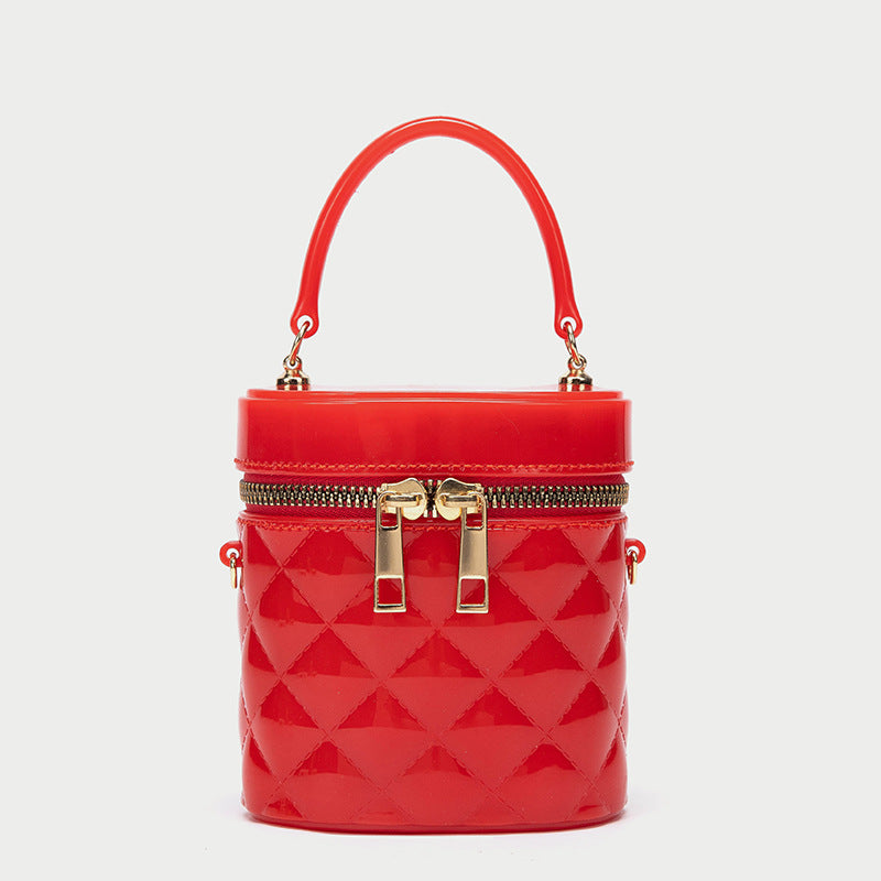 Women’s Mini Quilted Top Handle Jelly Bags with Crossbody Chains image 5