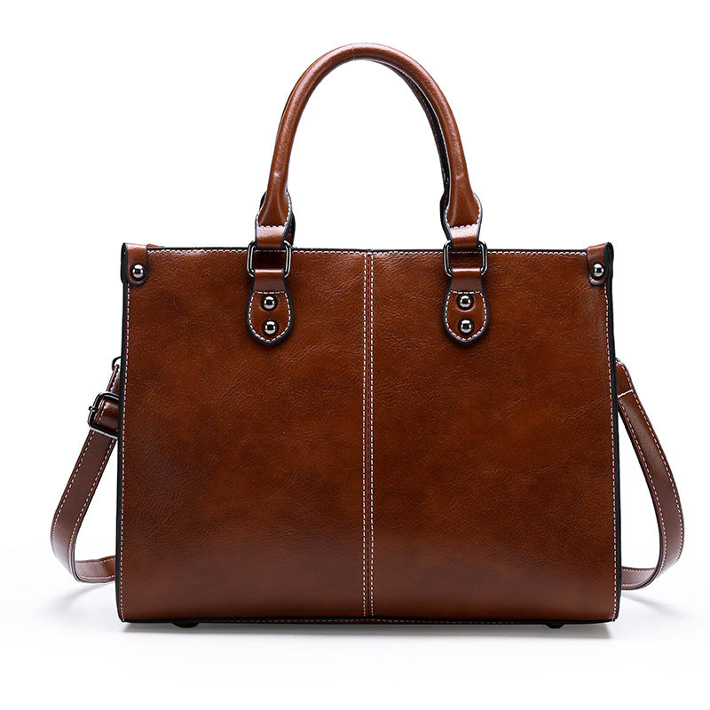 Women’s Vegan Leather Joint Tote Bags with Crossbody Strap image 7