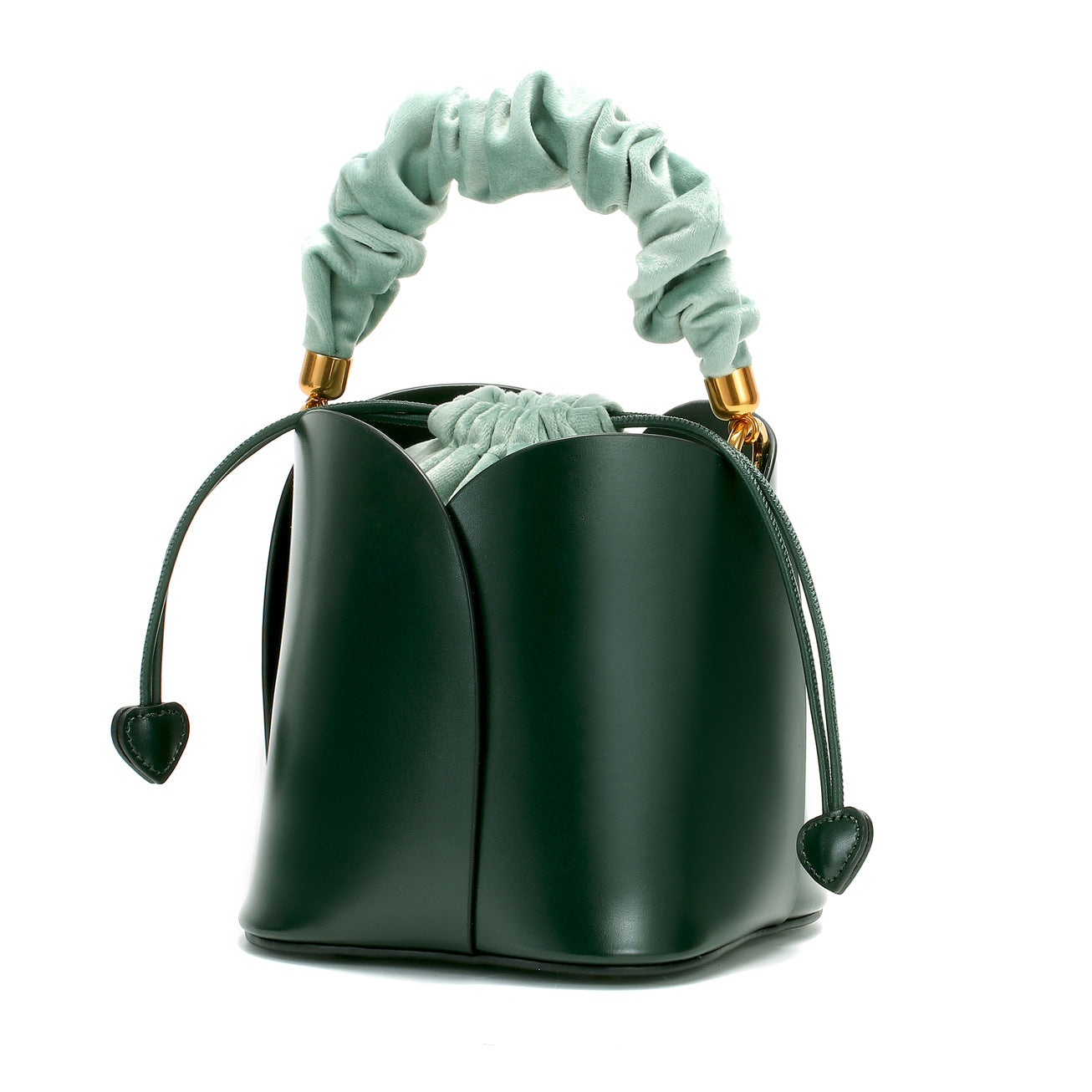 Women’s Genuine Leather Bucket Bags with Drawstring Bag inside image 6