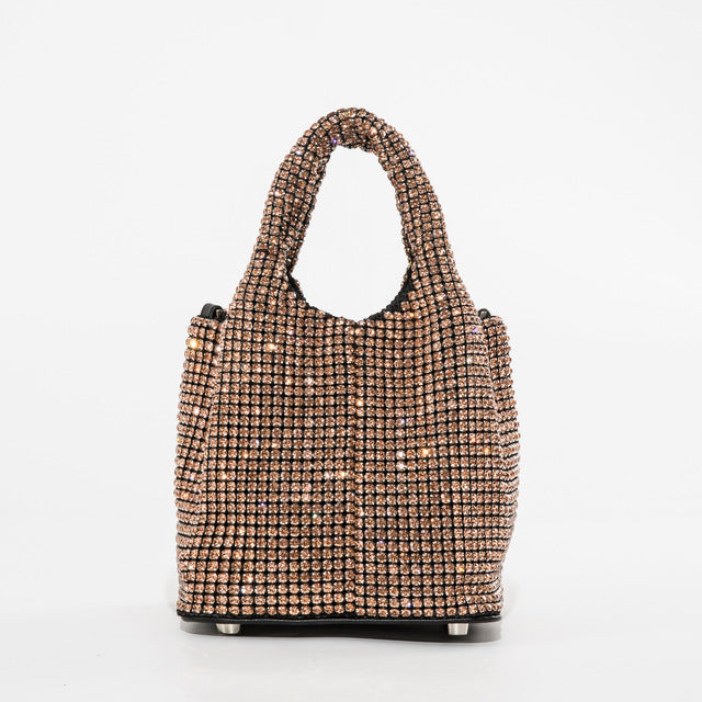 Women’s Small Rhinestones Evening Bucket Bags with Chains image 6
